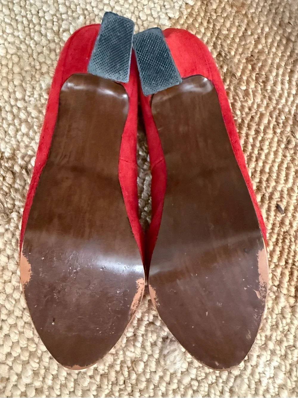 Vintage Women's Red Suede Platform Heels